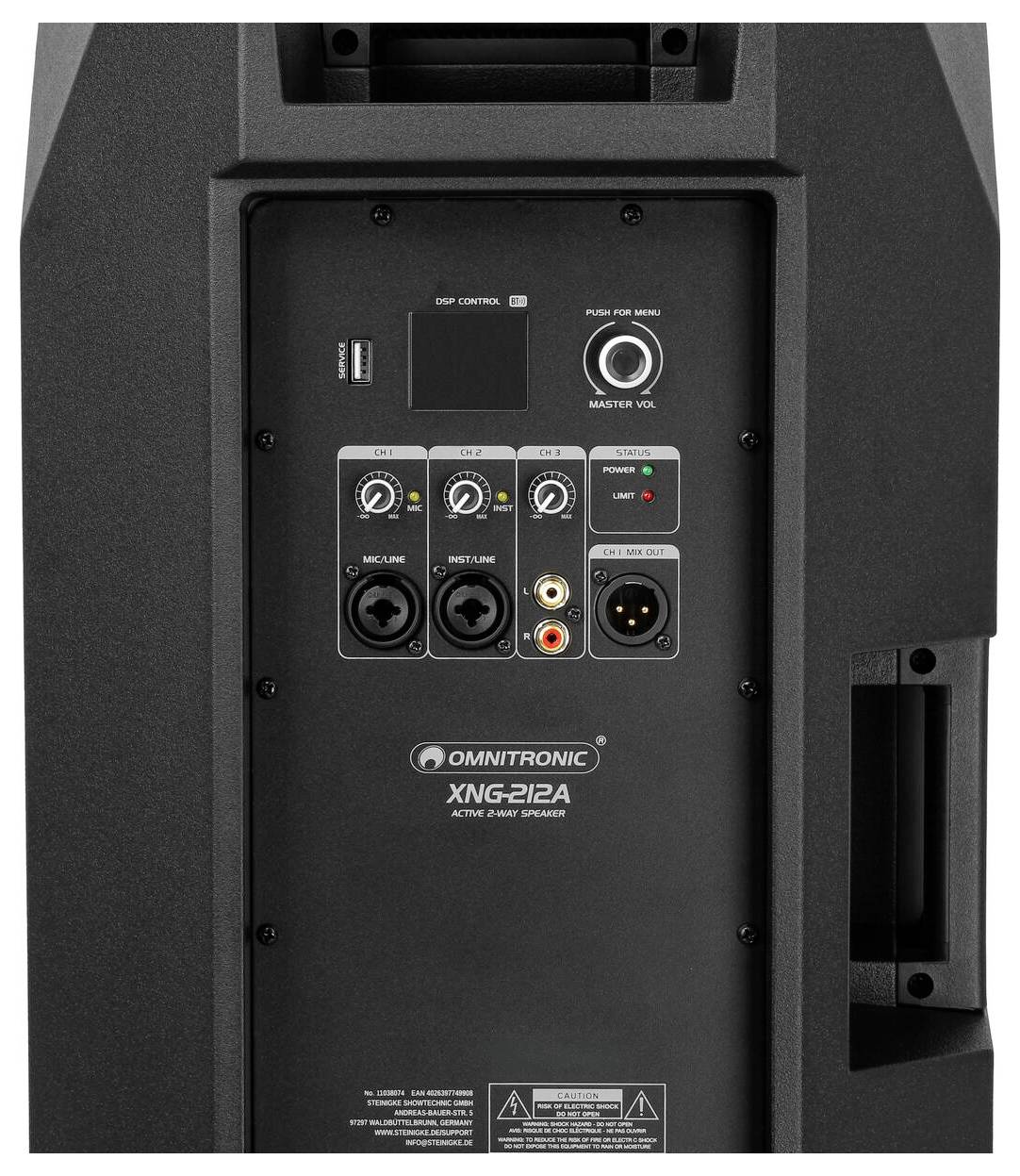 Omnitronic XNG-212A Aktiver PA Lautsprecher 12 Zoll 250W 1St.