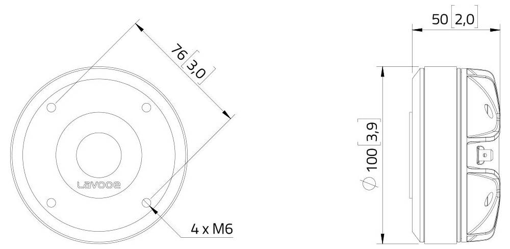 Technische Zeichnung einer kreisförmigen Komponente mit der Bezeichnung 