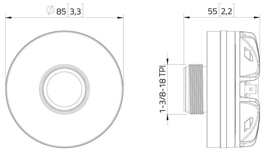 Lavoce DN10.172KS Hochton-Treiber Belastbarkeit RMS=55W 8Ω