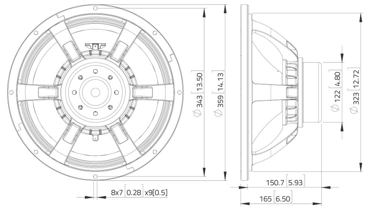 Lavoce WAN143.0 13.5 Zoll Tieftöner 8Ω
