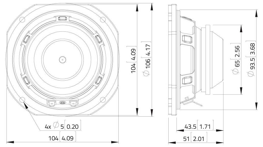 Lavoce FSN041.00-16 4 Zoll Breitbänder 16Ω