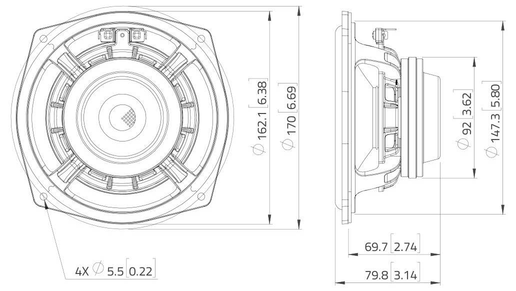 Lavoce WAN061.80 6.5 Zoll Mitteltöner 8Ω