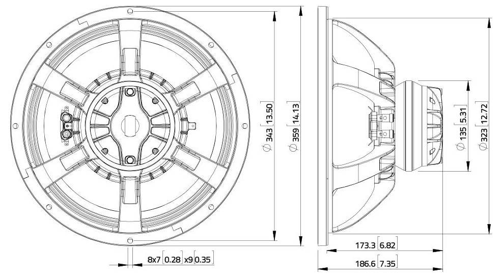 Lavoce CAN143.00T 13.5 Zoll Tieftöner 8Ω