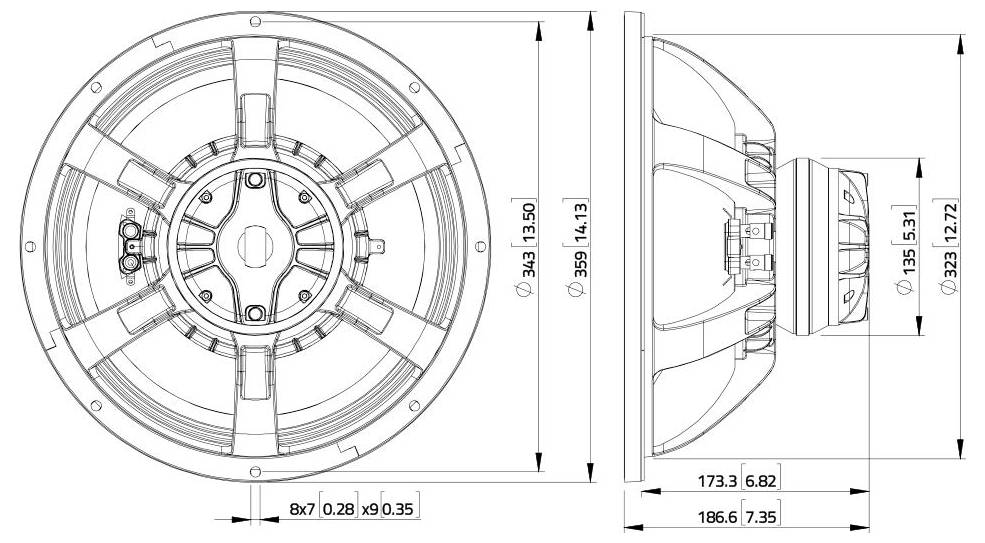 Lavoce CAN143.00TH 13.5 Zoll Tieftöner 8Ω
