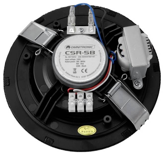 Eine runde omnidirektionale Sprechereinheit mit der Bezeichnung 