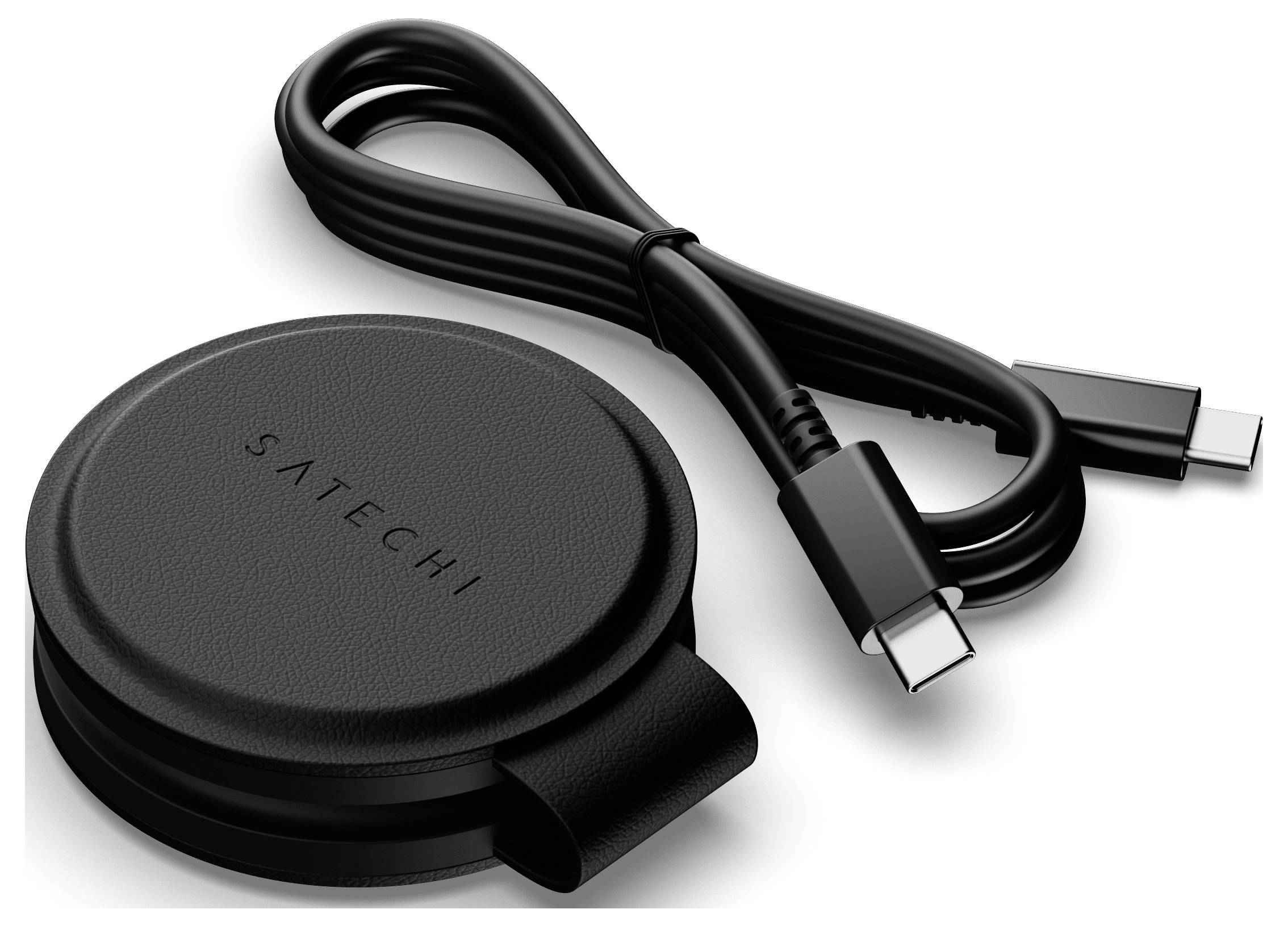 Satechi Induktions-Ladegerät OntheGo 2-in-1 USB Kabelloses Aufladen ST-QTG21K Schwarz