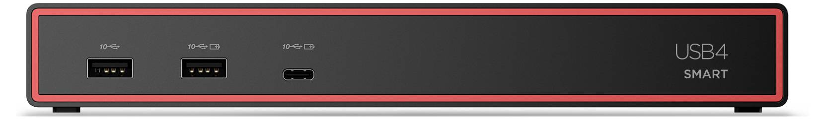 Eine schwarze USB-Ladestation mit drei Anschlüssen, gekennzeichnet mit „2,1A