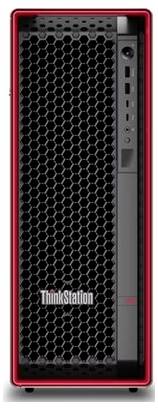 Ein schwarzer und roter Computerturm mit der Bezeichnung „ThinkStation