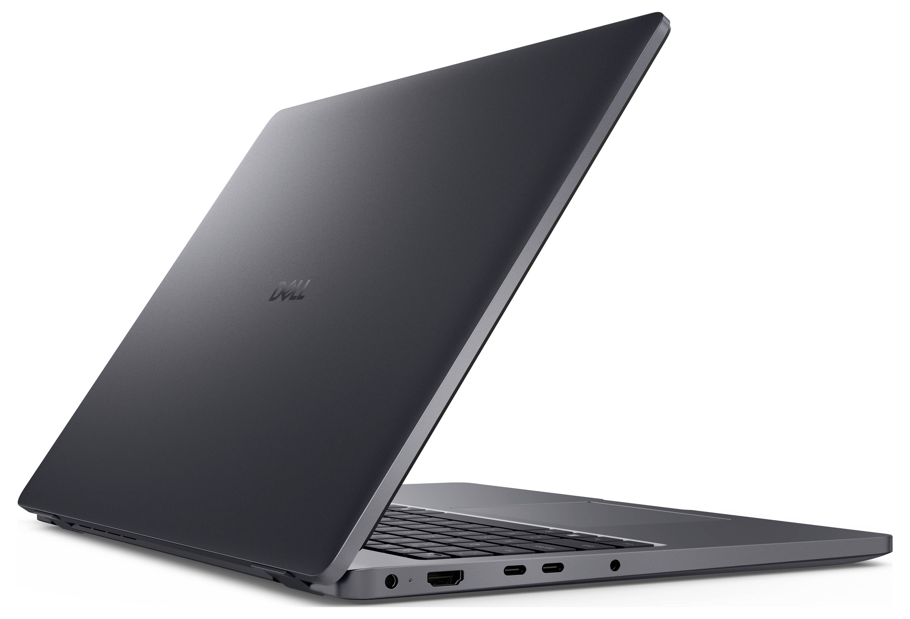 Ein schlanker Laptop zeigt eine Präsentation mit Grafiken und Text zur Produktivitätsanalyse an und hebt die Funktionen von Business-Software hervor.