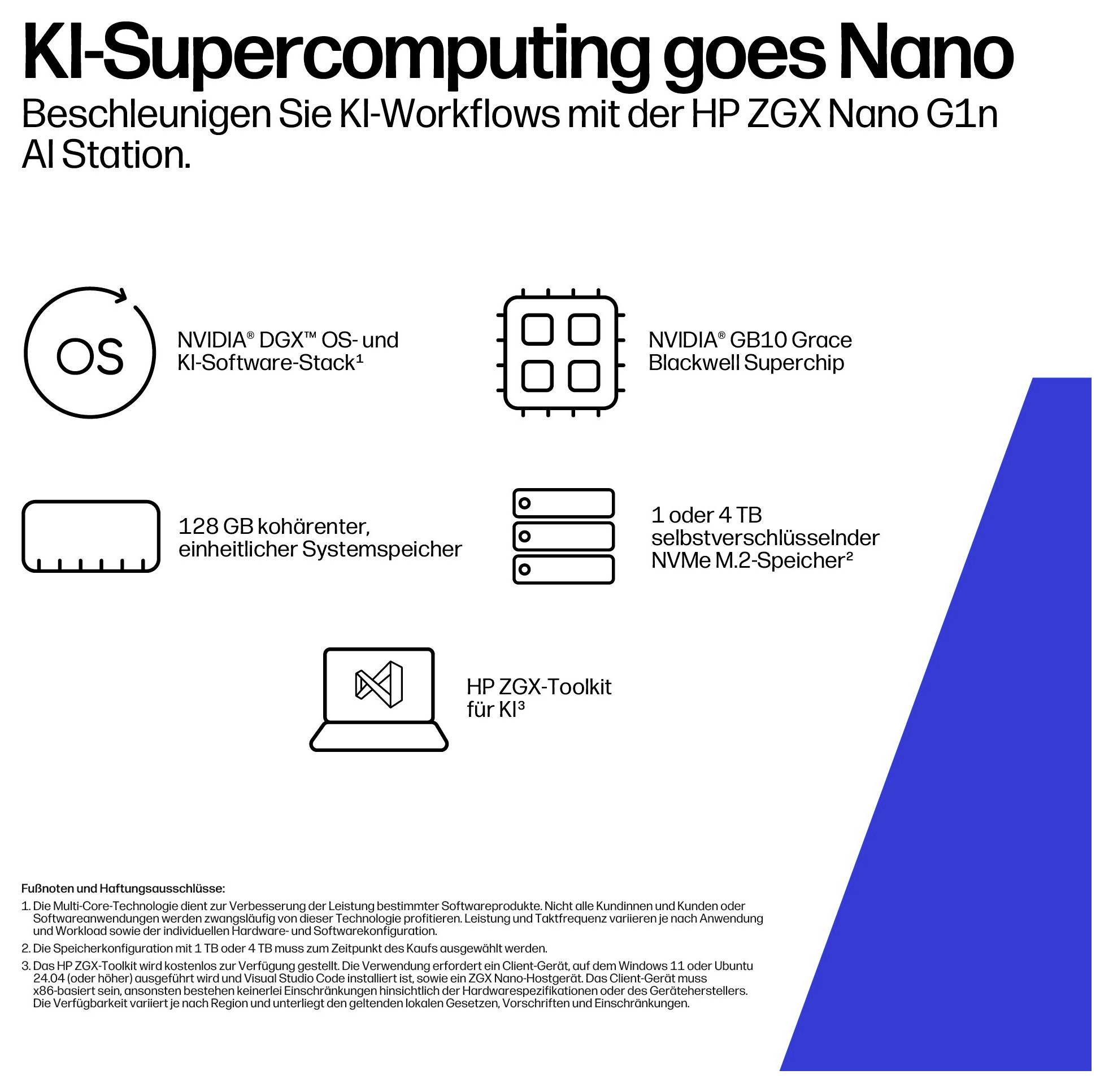 Ein schlankes Laptop mit 14-Zoll-Display und 16:10-Seitenverhältnis wird gezeigt. Der Text hebt die Leistungsverbesserungen der Enterprise-Klasse hervor.