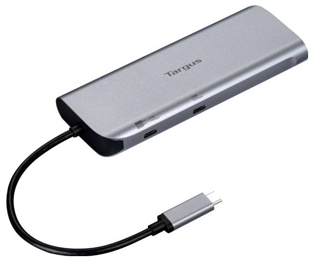 Ein schwarzer i-tec HDMI-Adapter mit drei HDMI-Anschlüssen und einem USB-C-Stecker, konzipiert zum Anschließen mehrerer Geräte.