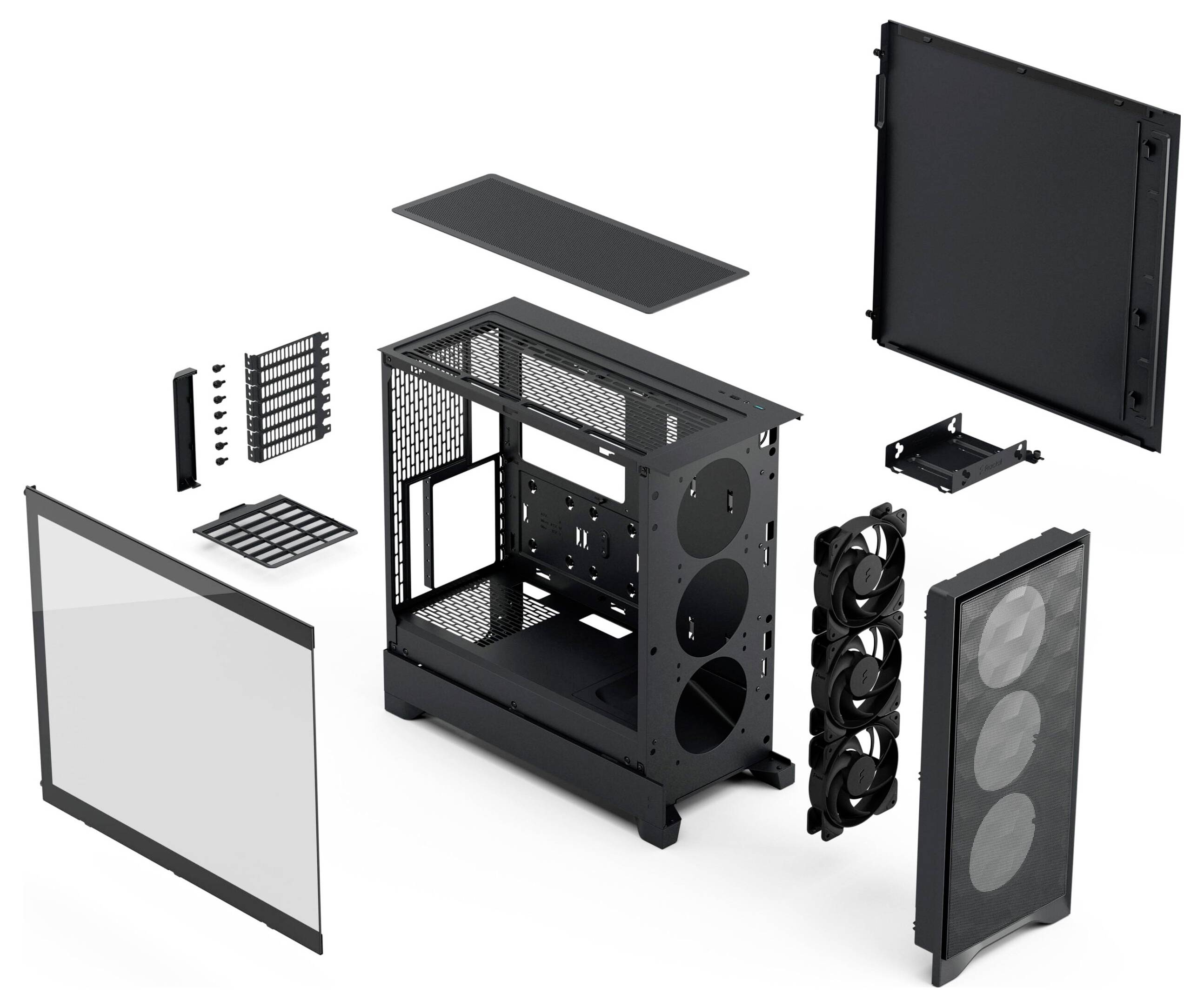 Fractal Design Geh Pop 2 Air Black TG Midi-Tower PC-Gehäuse Schwarz