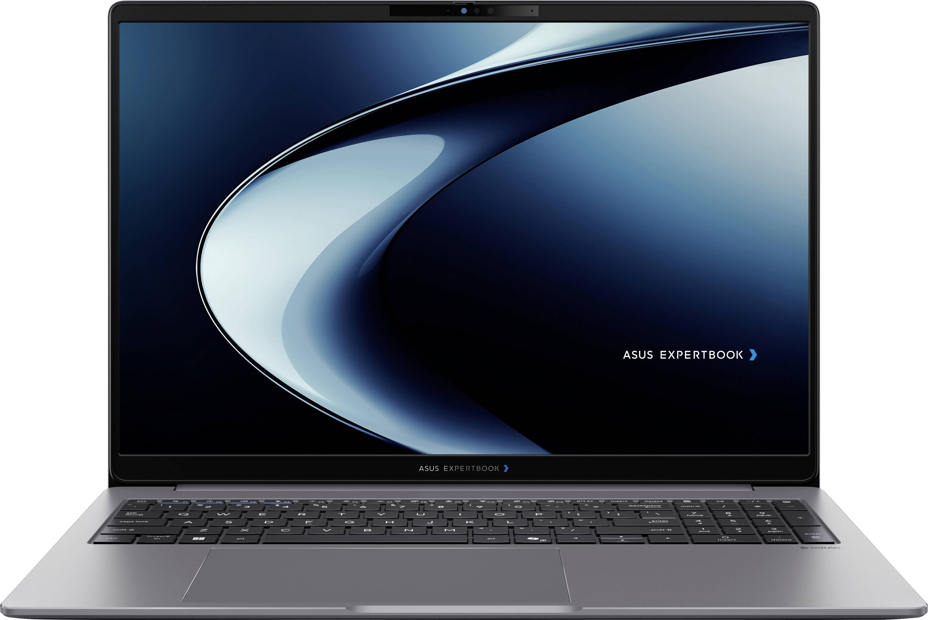 Ein eleganter Laptop mit großem Display, auf dem das Logo 