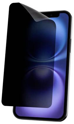 Datenschutz-Displayschutzfolie auf einem Smartphone angebracht, die die Sichtbarkeit von der Seite verringert und die Bildschirmprivatsphäre verbessert.