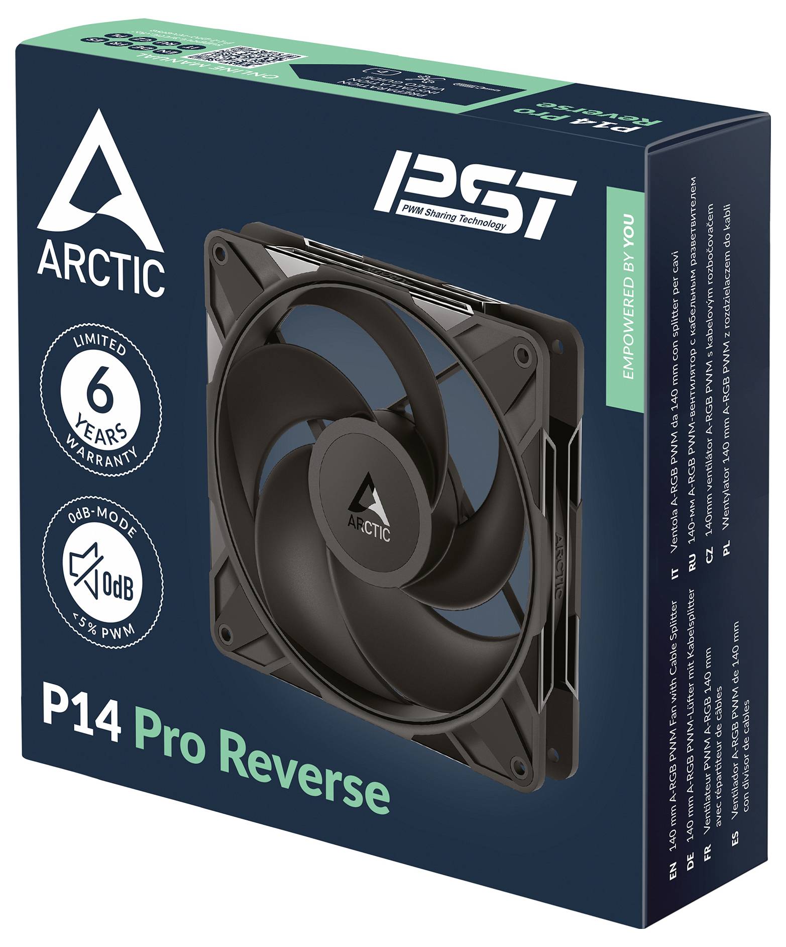 Die Verpackung des „ARCTIC P14 Pro Reverse