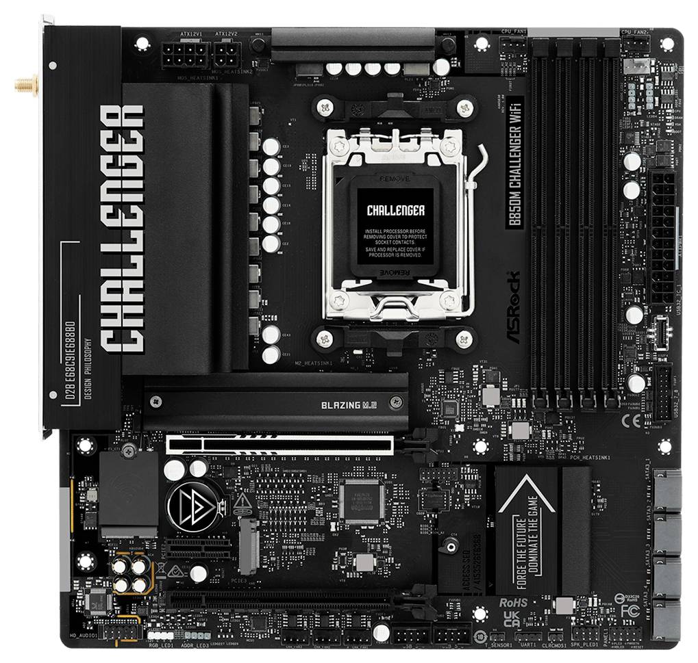ASRock B850M Challenger WiFi AM5m Mainboard Sockel (PC) AMD® AM5 Formfaktor (Details) Micro-ATX Mainboard-Chipsatz AMD® B850