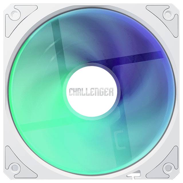 Eine blaugrün-und-blaue CD oder DVD mit der Bezeichnung „CHALLENGER