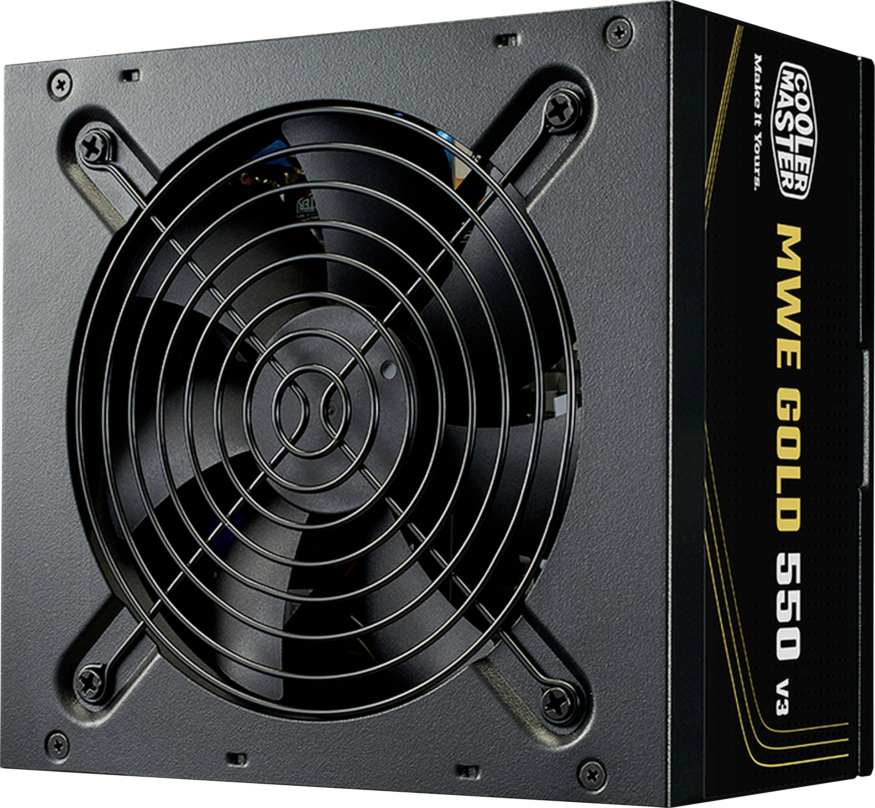 Cooler Master MWE Gold 550 V3 Netzteil mit Lüfter, entwickelt für effiziente Stromversorgung in Computersystemen.