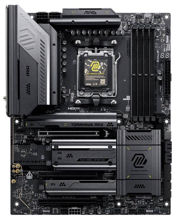Ein schwarzes MSI-Motherboard mit der Bezeichnung 