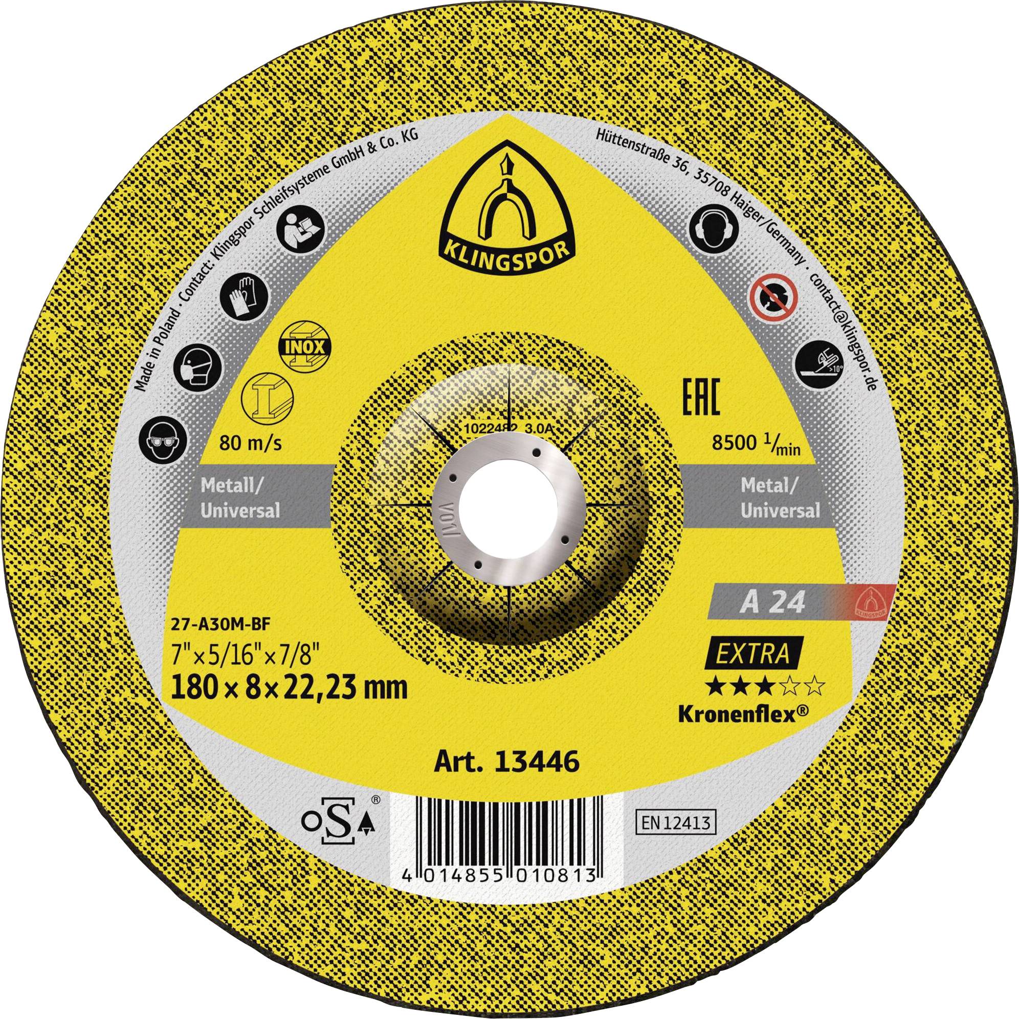 Schleifscheibe mit der Bezeichnung 