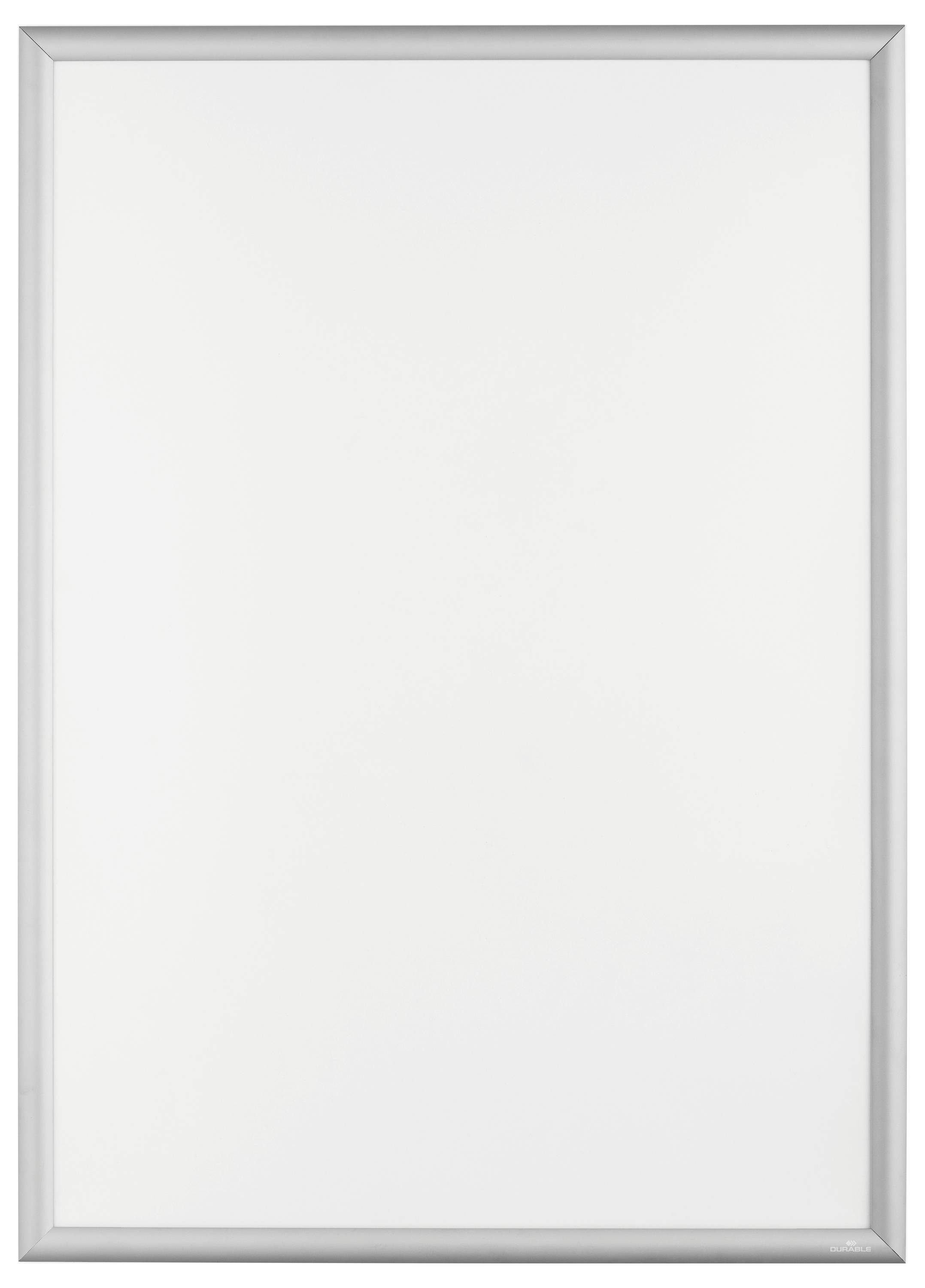 Ein leeres Whiteboard mit silbernem Rahmen, bereit zum Schreiben oder Zeichnen.