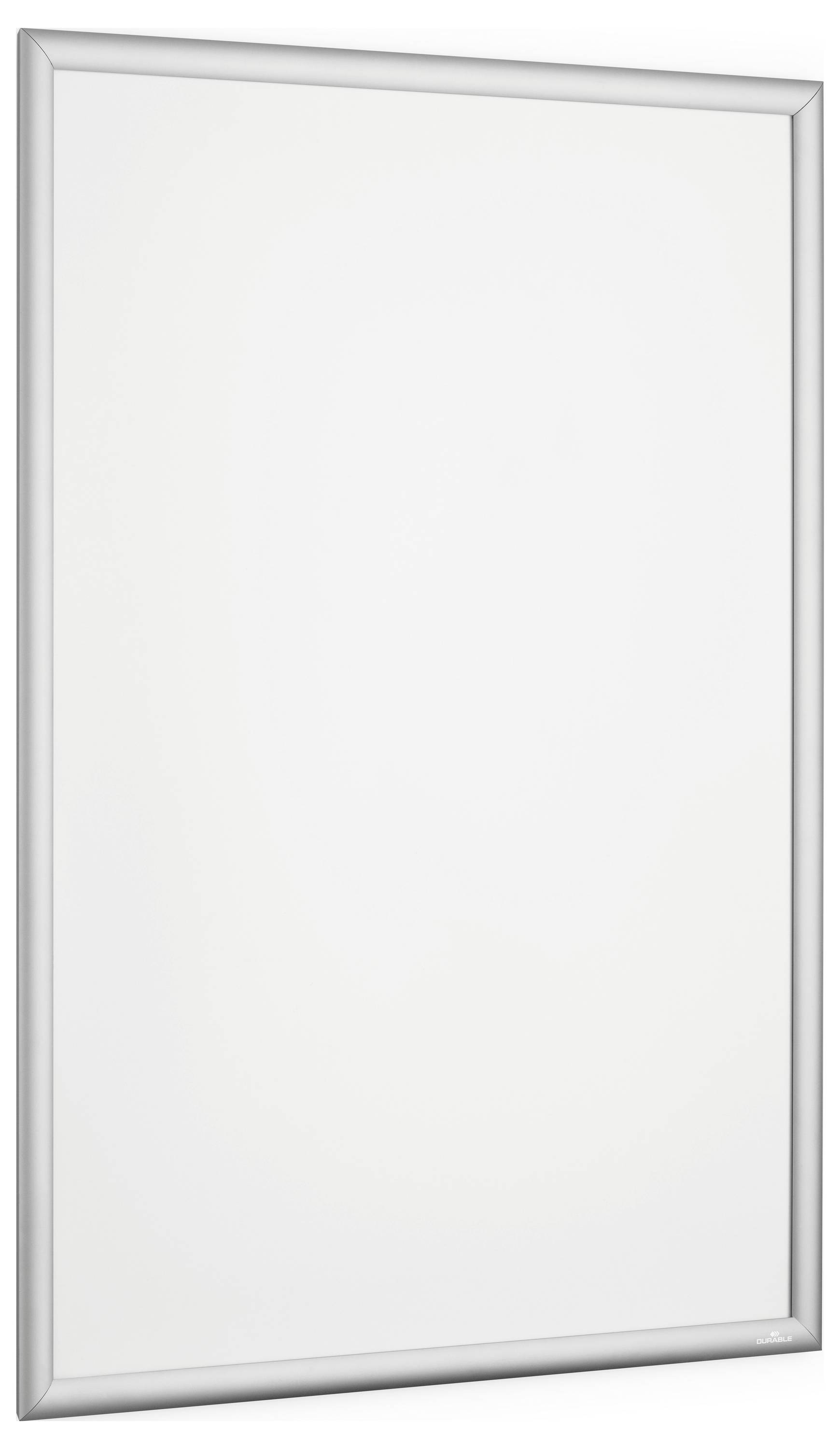 Eine leere Whiteboard mit silbernem Rahmen, bereit zum Schreiben oder Anzeigezwecken.