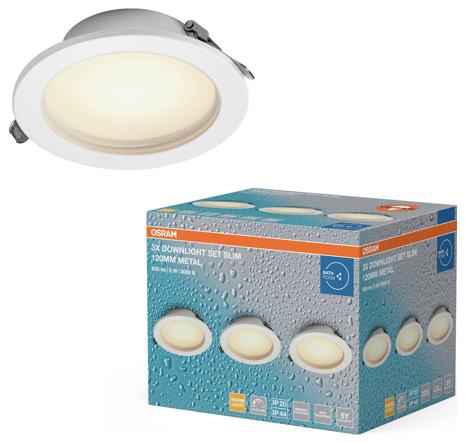 „OSRAM 3x Downlight Set Slim 120mm Metall