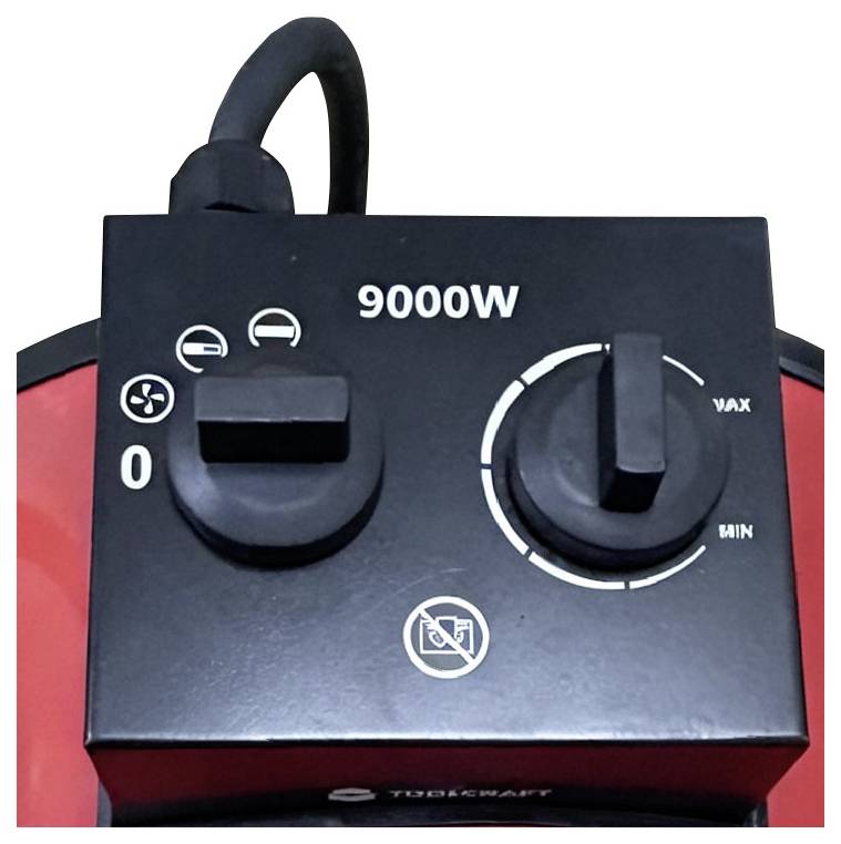 TOOLCRAFT TO-11191653 Heißluftgebläse 9000W Schwarz-Rot