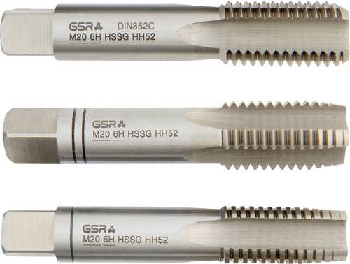 GSR B00105290 Handgewindebohrer metrisch M20 DIN 352 HSS 3 St.