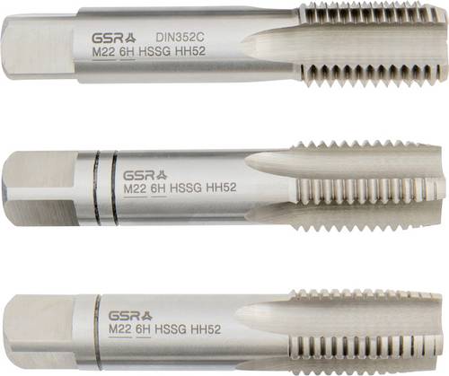 GSR B00105300 Handgewindebohrer metrisch M22 DIN 352 HSS 3 St.