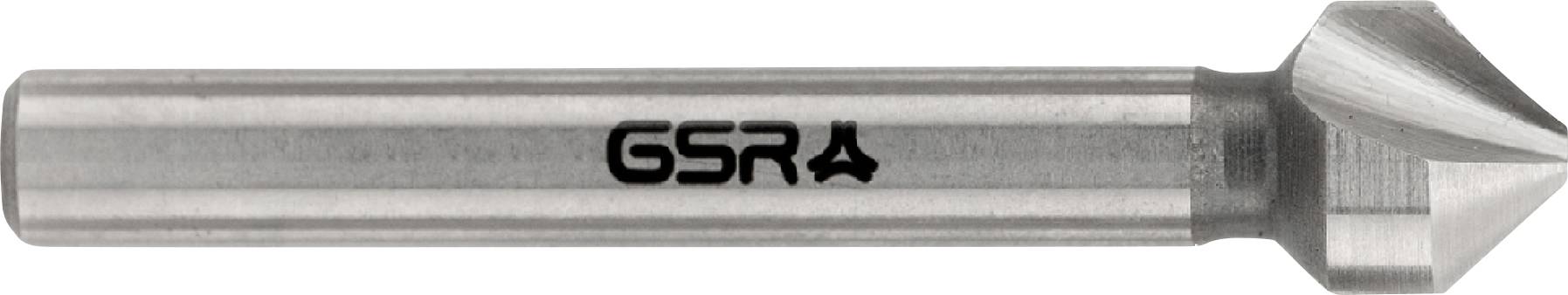 Ein Metall-Senkerbohrer mit zylindrischem Schaft und konischer Schneidkante, mit dem Logo „GSR