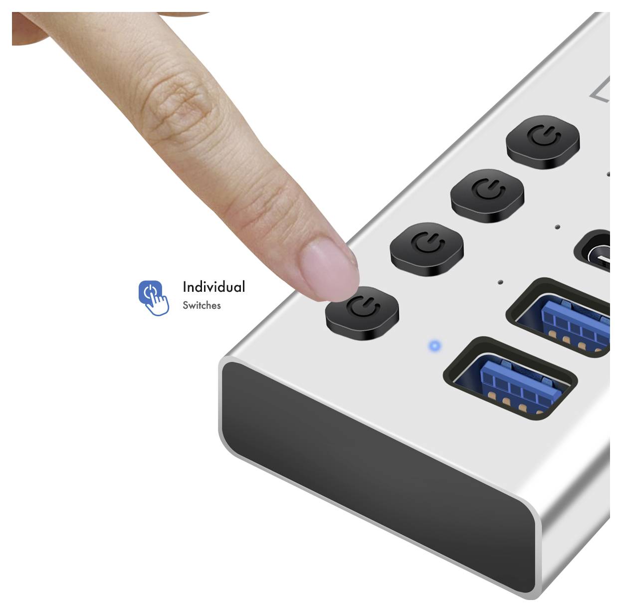 LogiLink UA0446 USB-Hub 2+2 Port USB-A, USB-C® USB 3.2 Gen1 5 GBit/s Aluminium UA0446