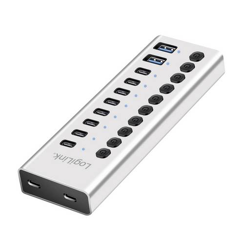 LogiLink UA0448 USB-Hub 8 + 2 Port USB-A, USB-C® USB 3.2 Gen1 5 GBit/s Aluminium UA0448