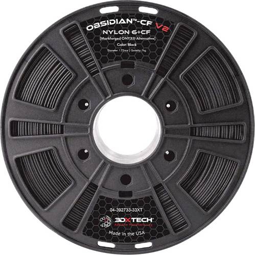 3D Xtech 024BK00A-750G OBSIDIAN™ CF v2 Filament PA6-CF Kohlefaserverstärkt 1.75 mm 750 g Schwarz 1