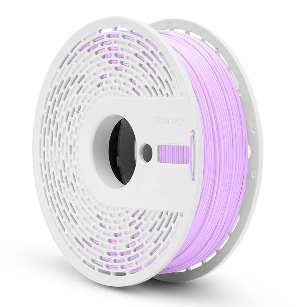 Eine Spule aus hellem rosa 3D-Drucker-Filament auf einer weißen Spule mit einem mittleren Loch, vor weißem Hintergrund dargestellt.