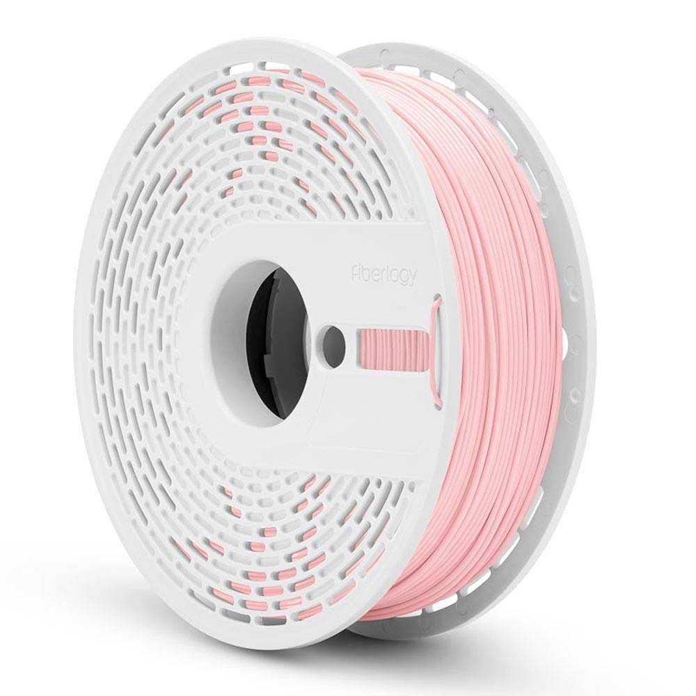 Spule mit rosa 3D-Druckfilament auf einer weißen Spule, gezeigt vor weißem Hintergrund.