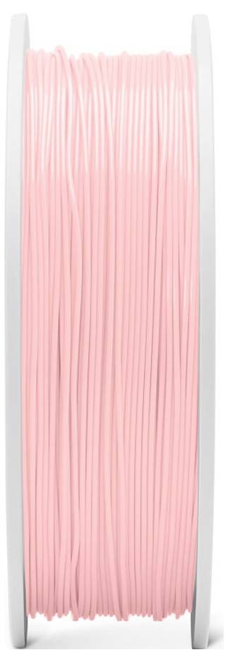 Spule aus rosa 3D-Druckerfaden, aufgewickelt zwischen zwei weißen Seitenflansche.