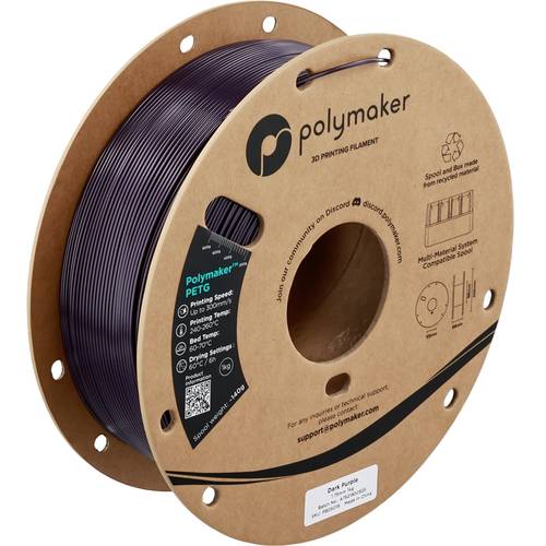 Polymaker PB05019 Filament PETG Highspeed Filament 1.75 mm 1000 g Dark Purple, Lila 1 St.