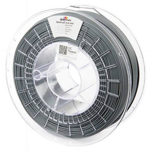 Spectrum Filaments 81653 Filament ESD PLA ESD-sicher, Geringe Dichte 1.75 mm 1000 Dark-Grey, Dunkel