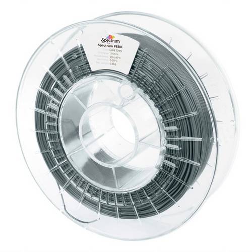 Spectrum Filaments 81681 Filament PEBA flexibel, chemisch beständig 1.75 mm 800 g Dark-Grey, Dunkel