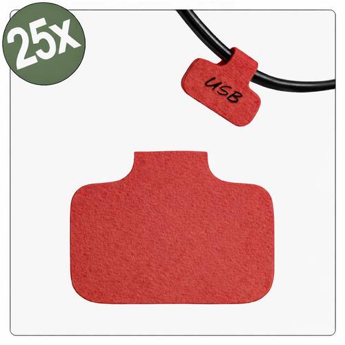 Quadrios 26CA788 26CA788 Kabel-Etikett 40 x 20 mm Farbe Beschriftungsfeld: Rot Anzahl Etiketten: 25