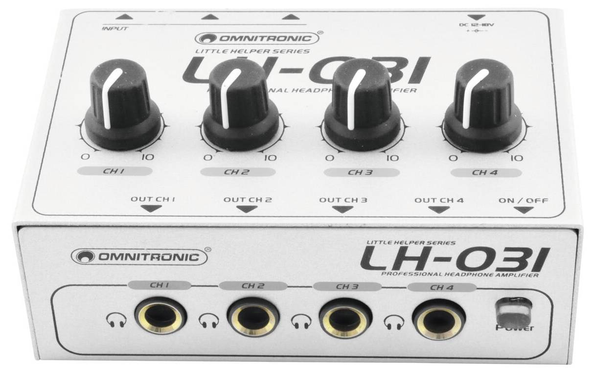 Audioverstärker mit vier einstellbaren Kanälen mit den Bezeichnungen „CH 1