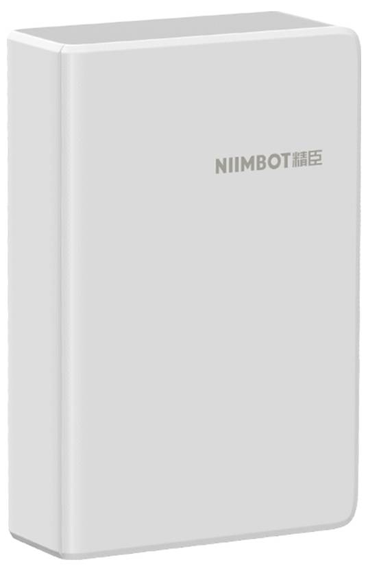 Weiße NIIMBOT-Produktverpackung oder Verpackung mit dem NIIMBOT-Logo auf der Vorderseite.