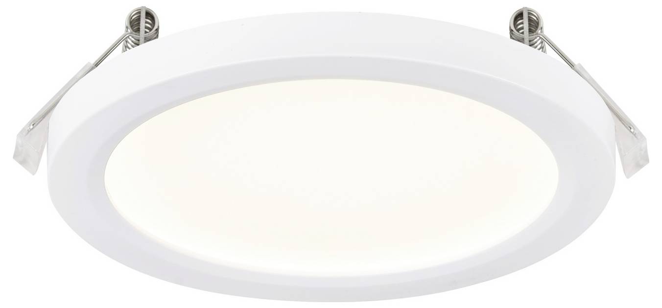 Rundes weißes LED-Einbauleuchten-Deckeneinbauleuchte mit Metallfedern zum Einbau.