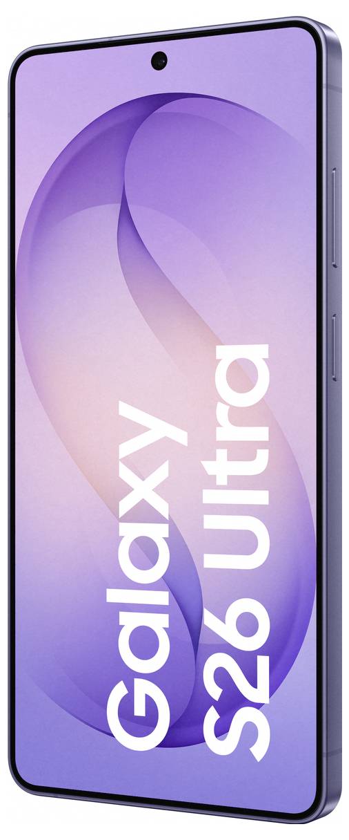 Smartphone mit einem violetten Bildschirm, der 