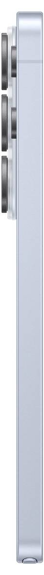 Schlankes silbernes Smartphone von der Seite betrachtet, das die Lautstärkeregler und Kameraobjektive zeigt und sein dünnes Profil und modernes Design hervorhebt.