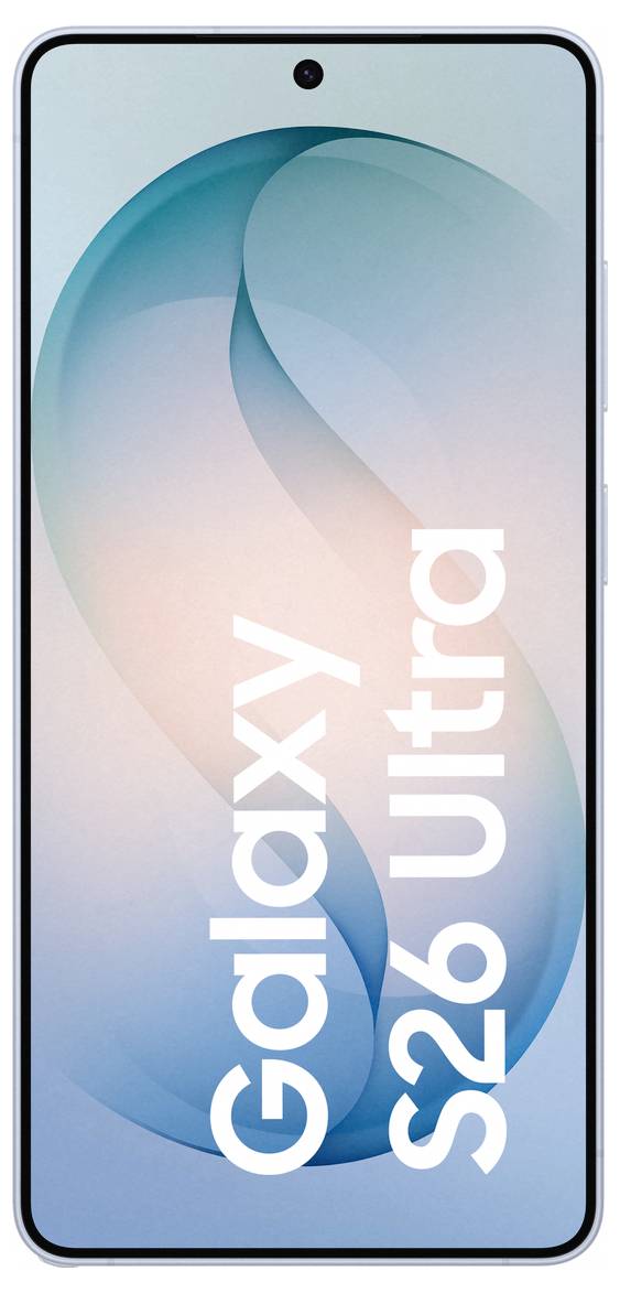 Ein Smartphone, das eine blaue abstrakte 