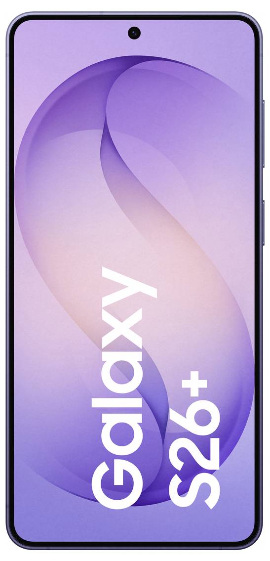 Ein Smartphone mit schlankem Design, das ein Triple-Kamera-System und ein LED-Blitz in der oberen linken Ecke aufweist. Es ist ein modernes Telefon mit einer matter violetten Oberfläche.