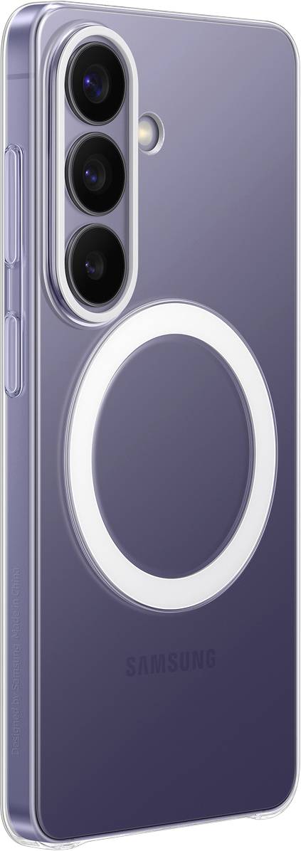 Ein Smartphone mit einem großen kreisförmigen Design auf der Rückseite, das eine Triple-Kamera-Ausstattung und ein elegantes, modernes Design aufweist.