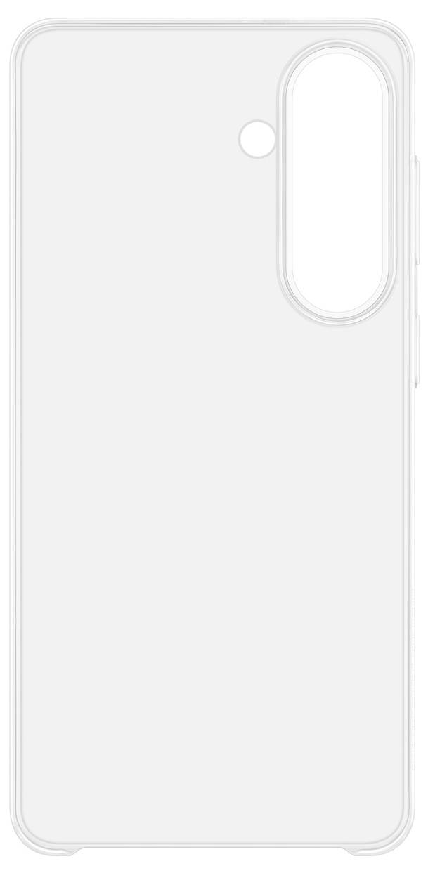 Ein hellblaues Samsung-Smartphone mit drei Kameras und einem kreisförmigen Muster auf der Rückseite, vertikal positioniert.